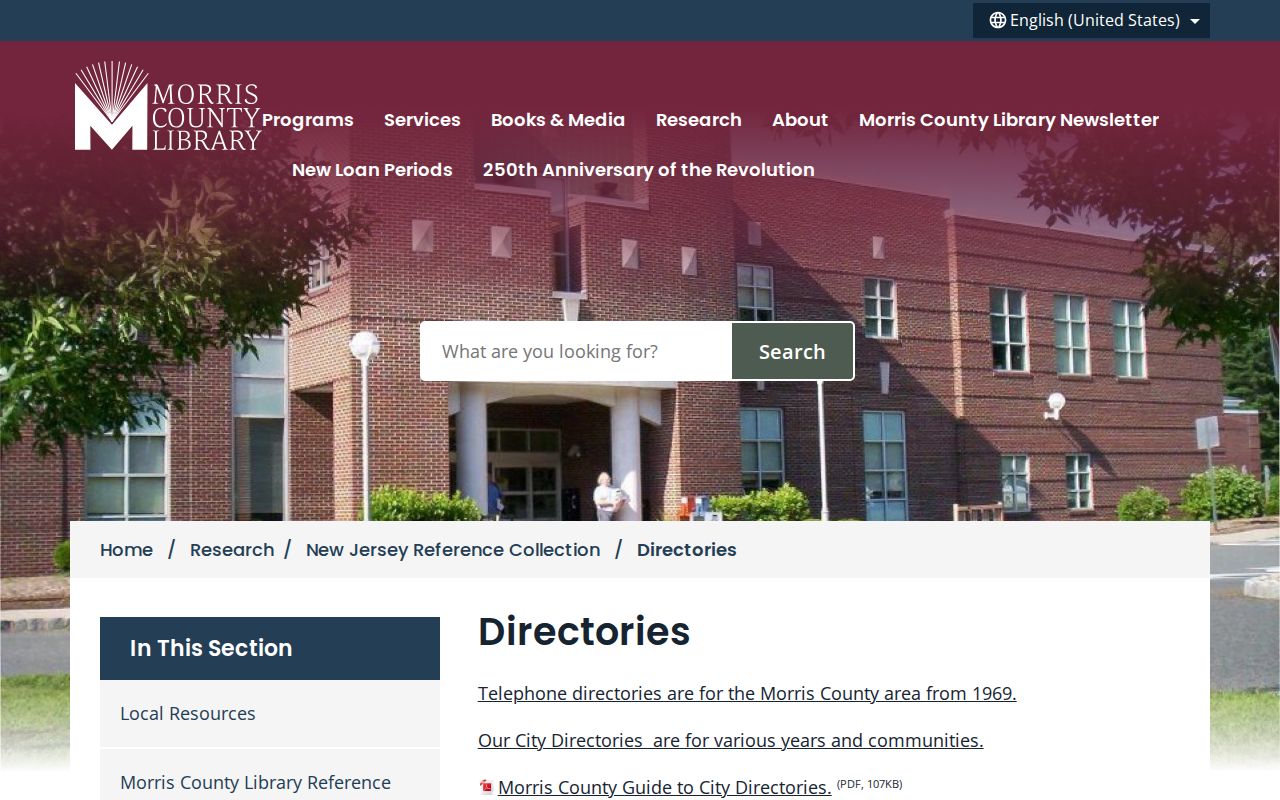 Randolph city directory research at the Morris County Library directory collection