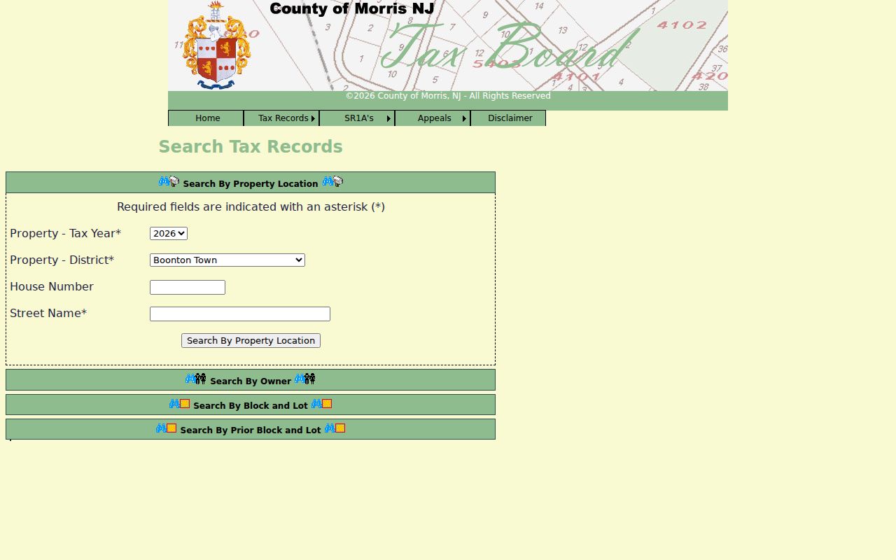 Randolph residents directory property search at the Morris County Tax Board