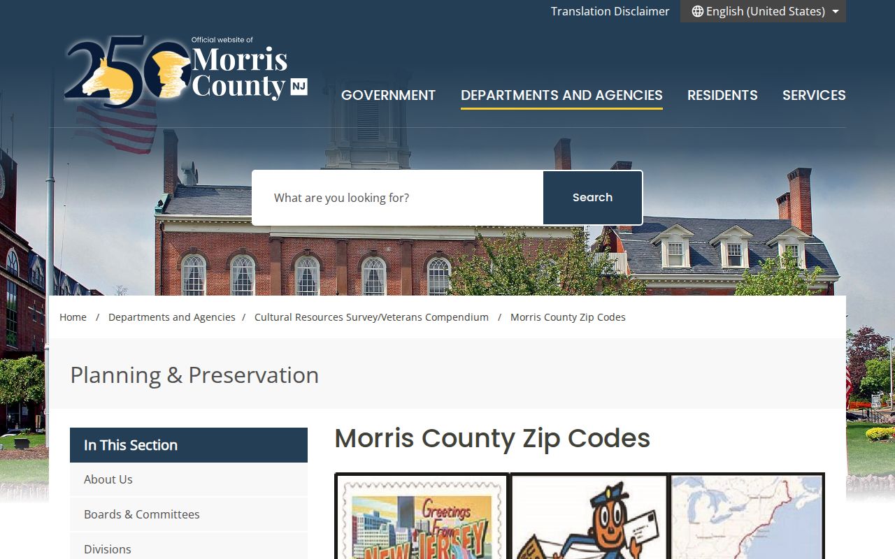 Randolph ZIP code directory context from the Morris County ZIP map page