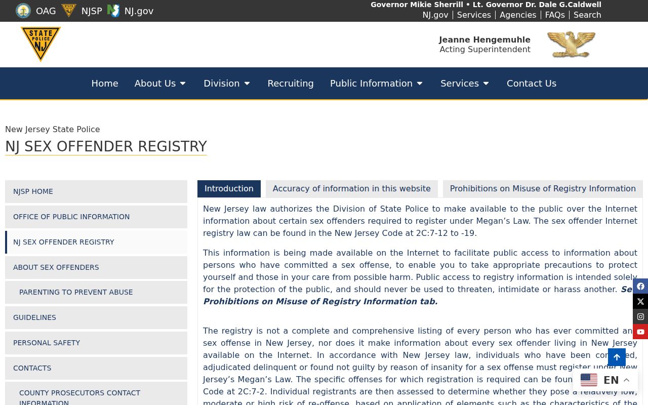 Randolph resident lookup legal limits on the New Jersey sex offender registry