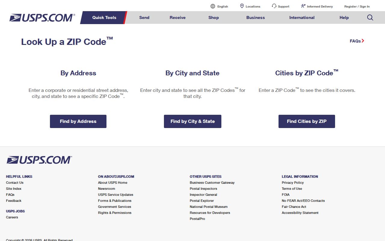Randolph ZIP code directory USPS address-to-ZIP lookup